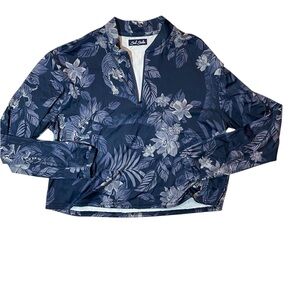 Floral Quarter-Zip Pullover